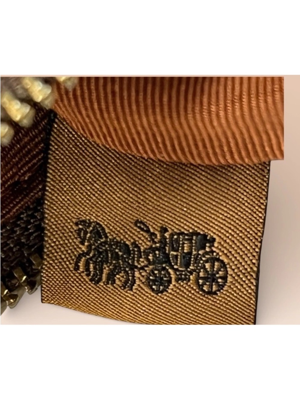 Coach Crescent Shoulder Bag in Brown with Orange Print - Picture 8 of 10